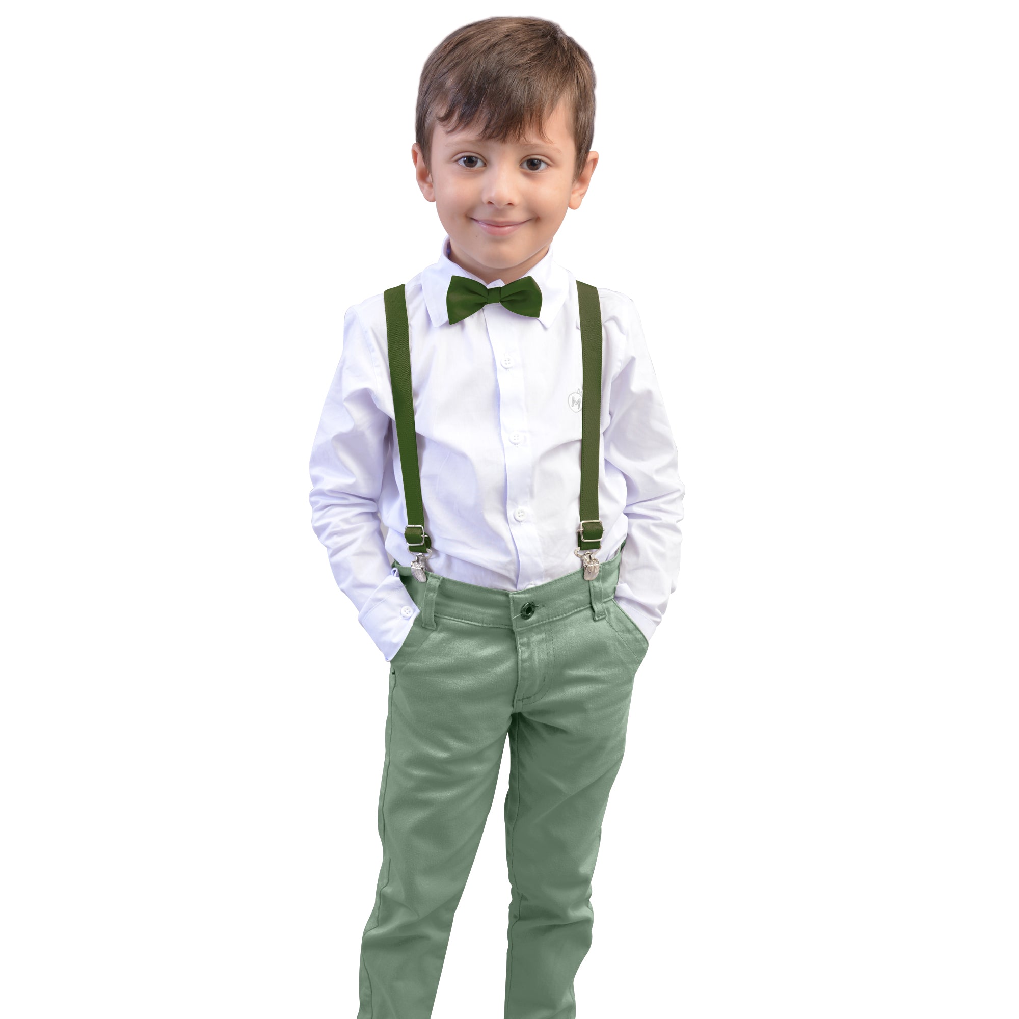 Conjunto Para Casamento Pajem Verde Musgo e Verde Oliva 1 ao 16 anos