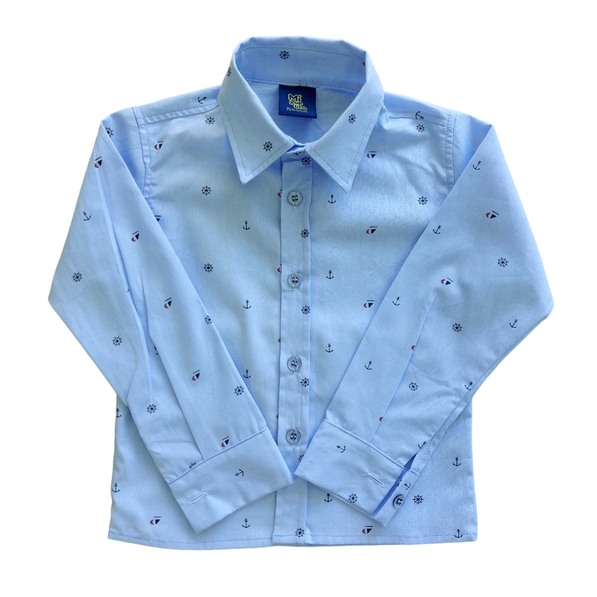 Camisa Masculina Sofisticada Âncora  2 ao 10 anos