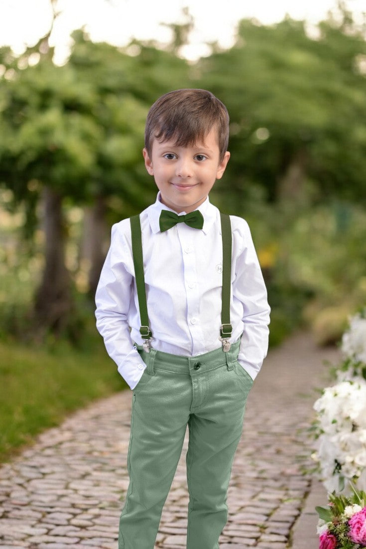 Conjunto Para Casamento Pajem Verde Musgo e Verde Oliva 1 ao 16 anos