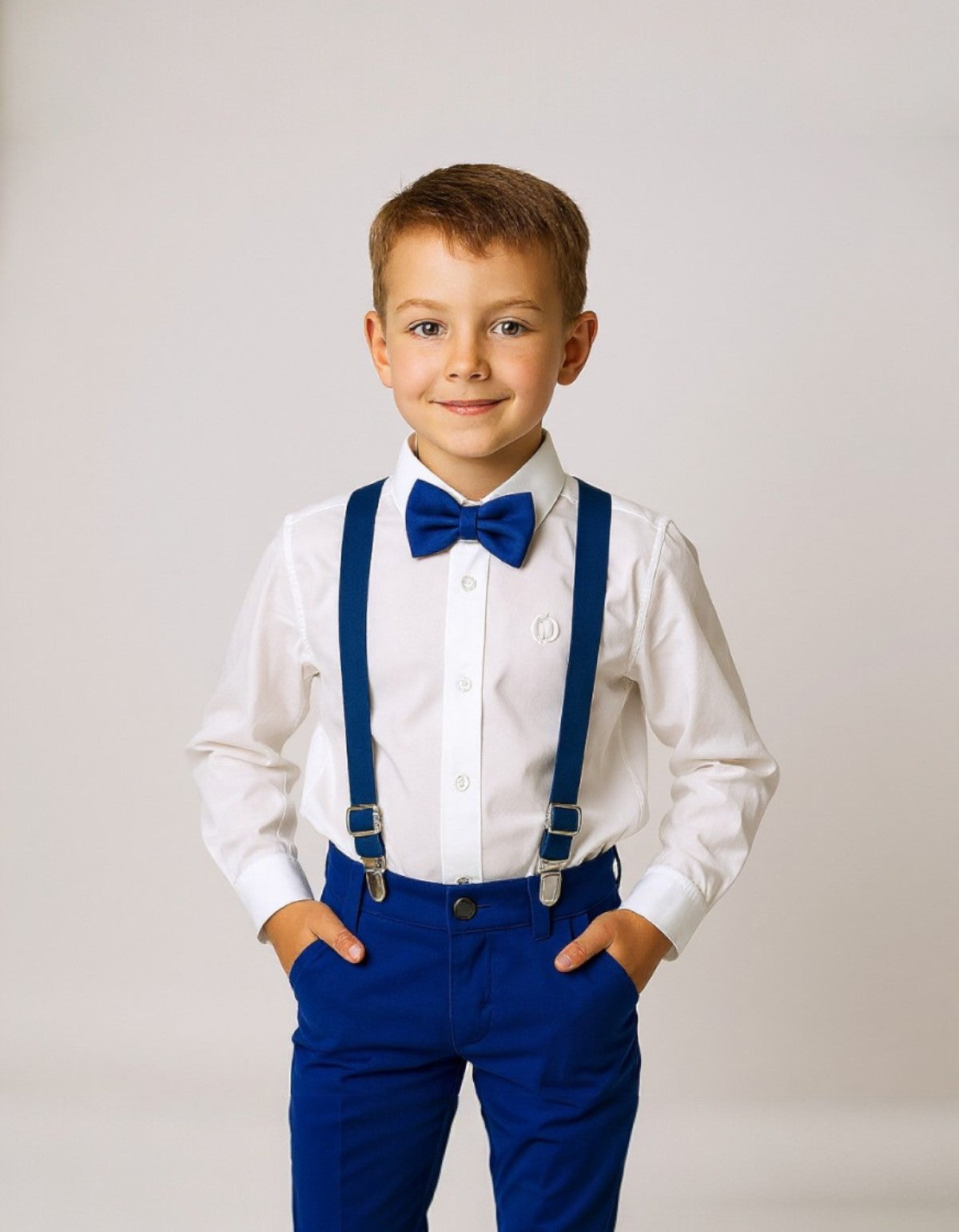 Conjunto  Manga longa Azul Royal Apresentação 1 ao 12 anos