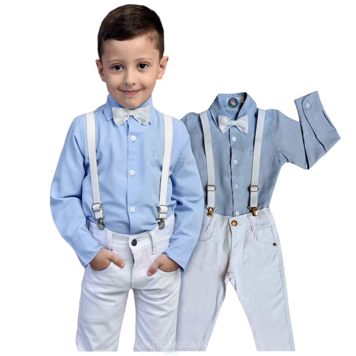 Conjunto Roupa Social Infantil Estilosa Menino Branco P ao 16 anos