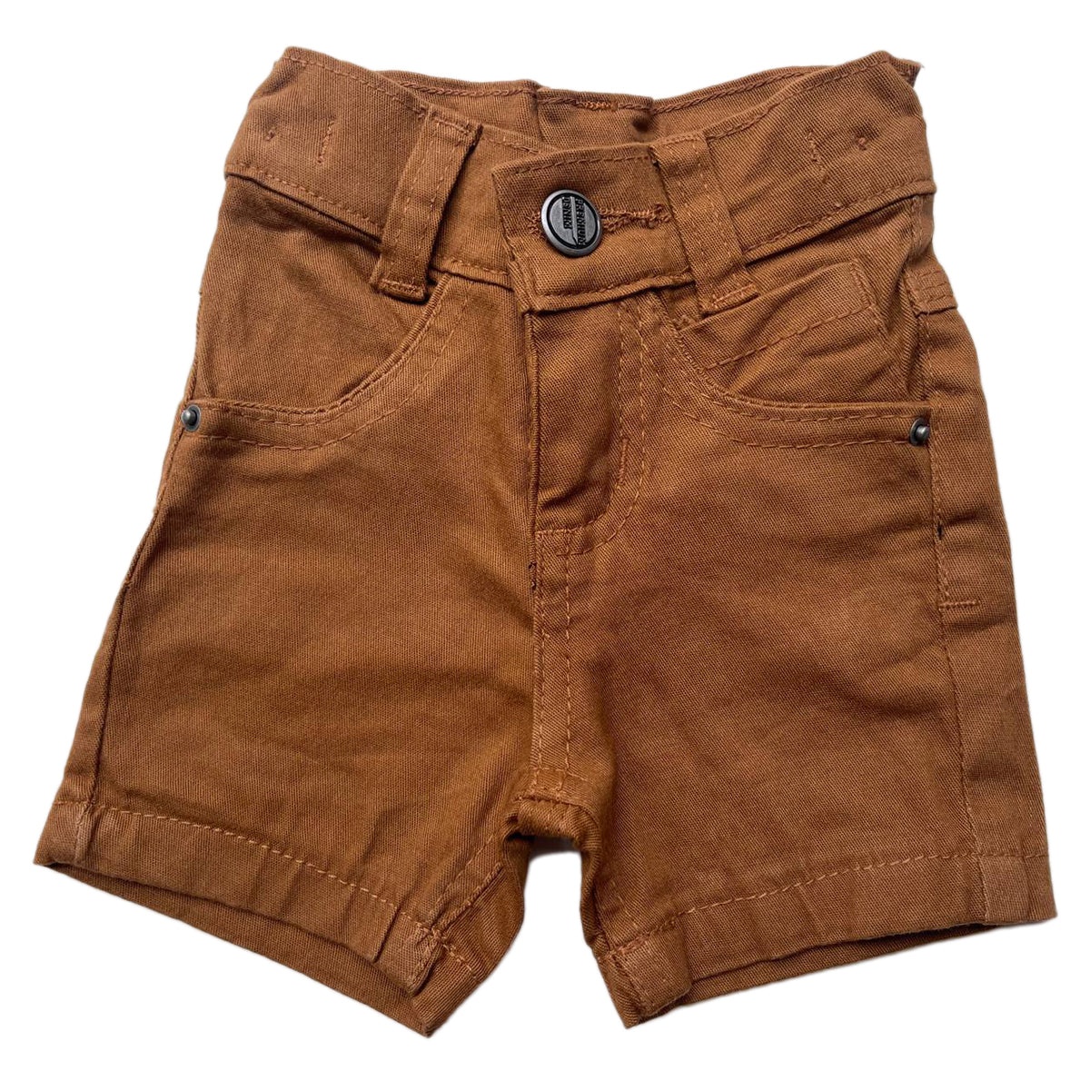 Conjunto Caramelo de Dia Camisa Manga curta + Bermuda + Sapato  P ao 8 anos