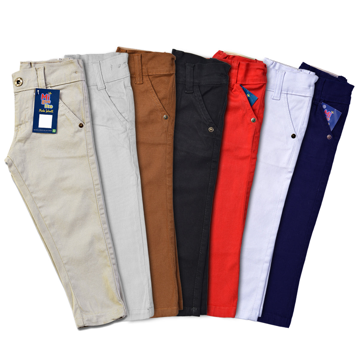 Calça Sarja  Infantil Bolso Faca  Várias Cores P ao 16 anos