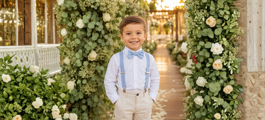 Como combinar a roupa do pajem com a paleta dos padrinhos e a decoração do casamento?