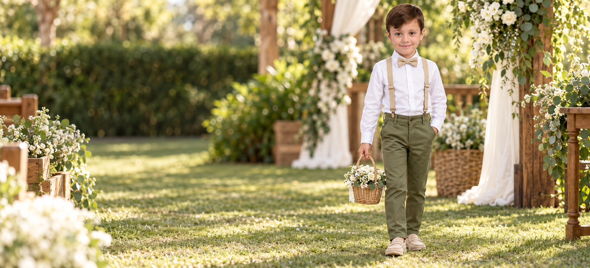 Como combinar a roupa do pajem com as cores do casamento?