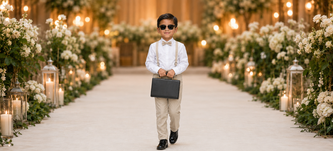 O que o pajem pode carregar no casamento além das alianças?