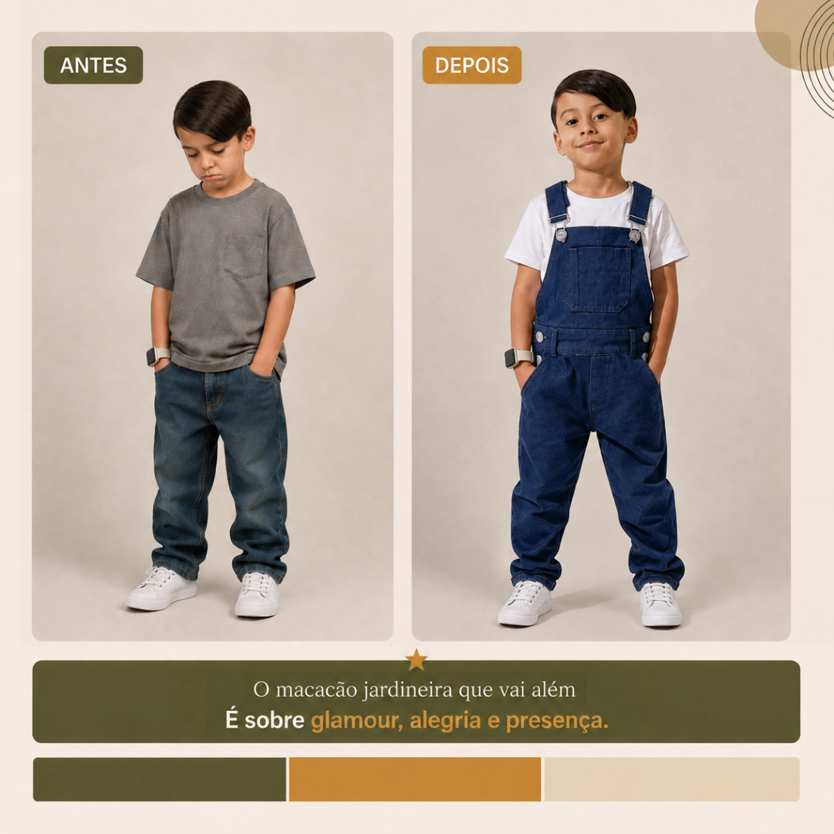 Jardineira Infantil em Sarja