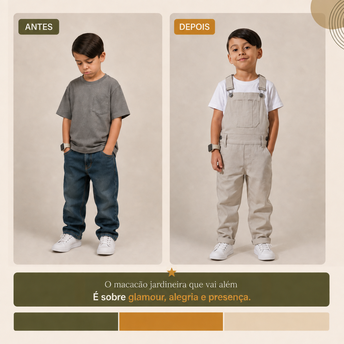 Jardineira Infantil em Sarja