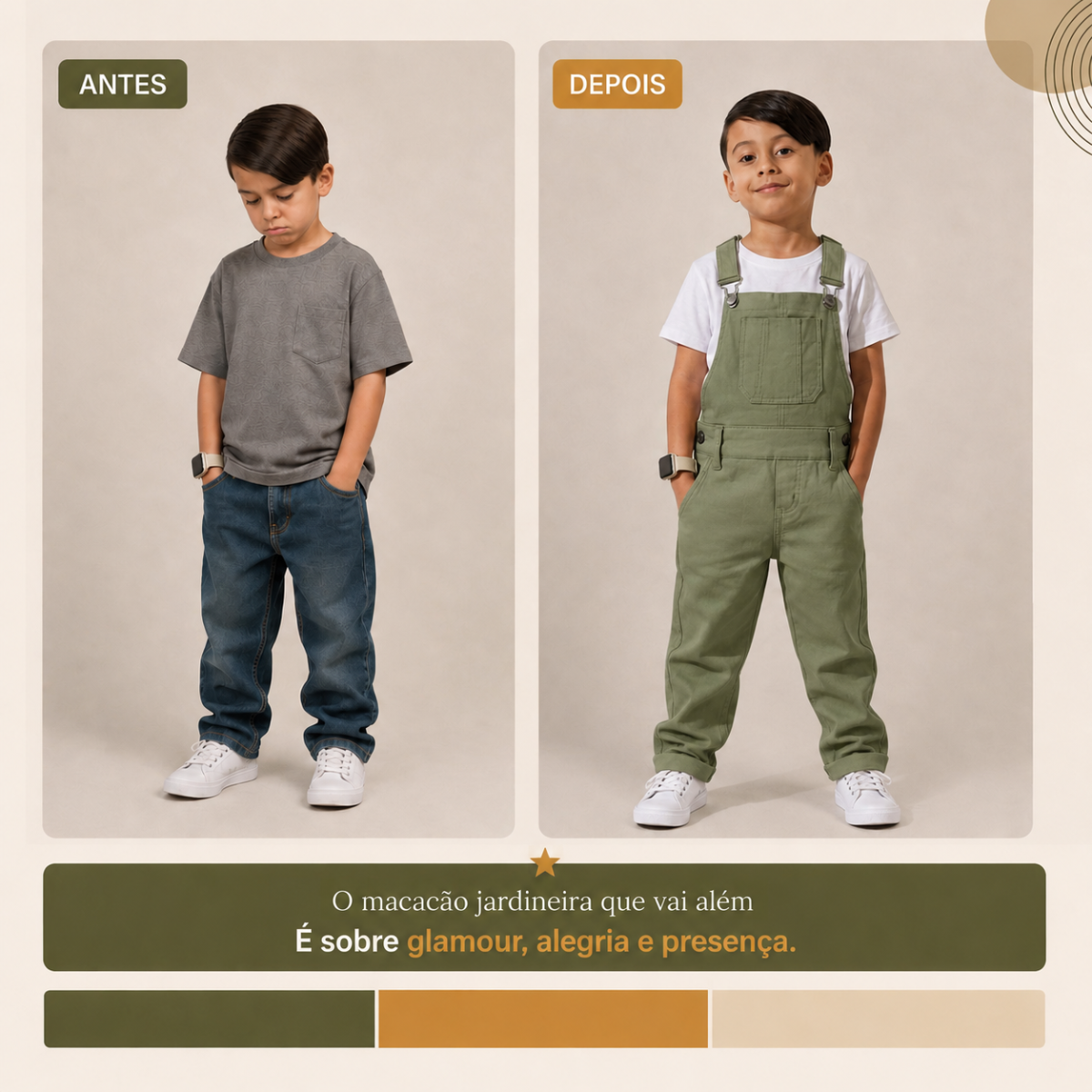 Jardineira Infantil em Sarja