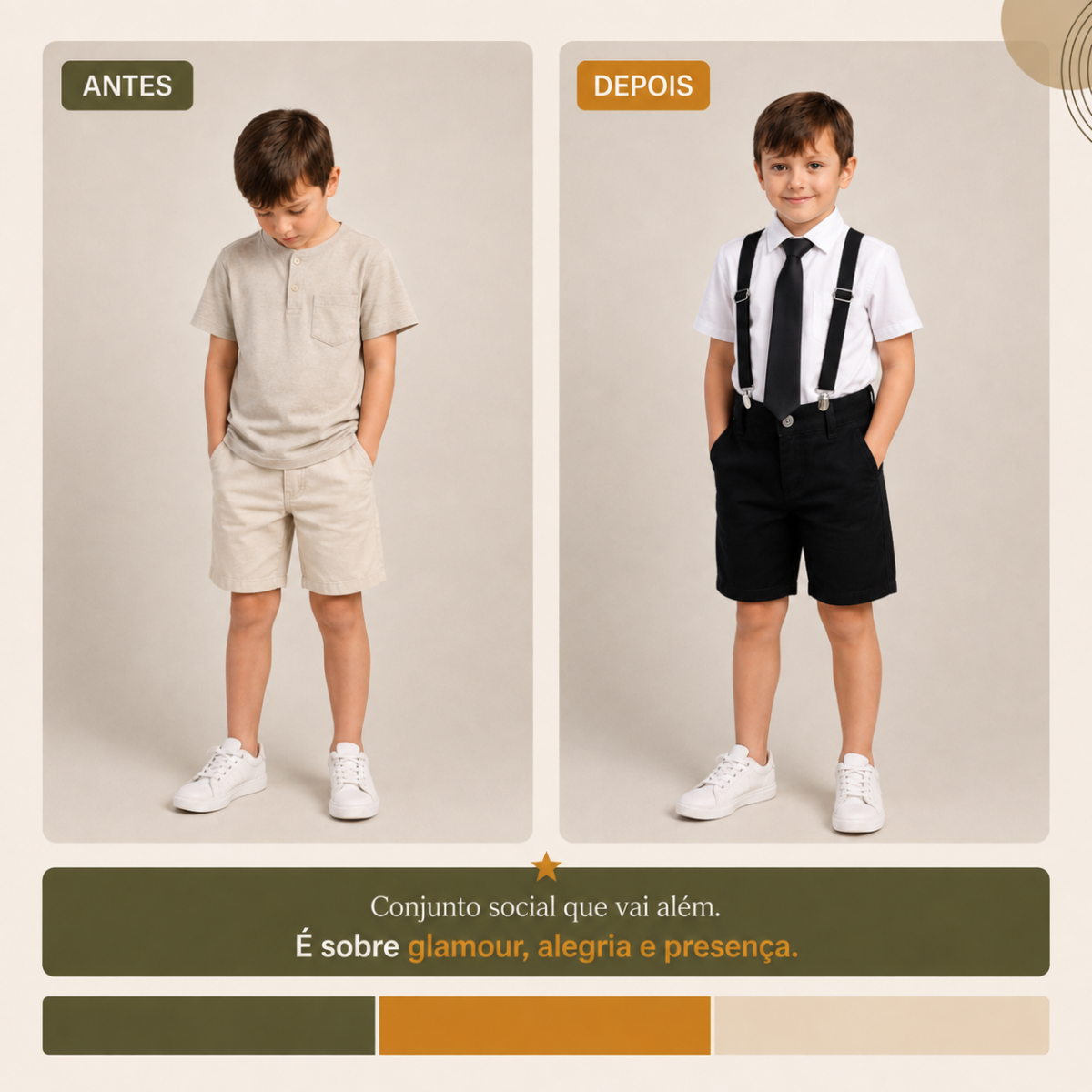 Conjunto Temático Poderoso Chefinho – Manga Curta + Bermuda Preta