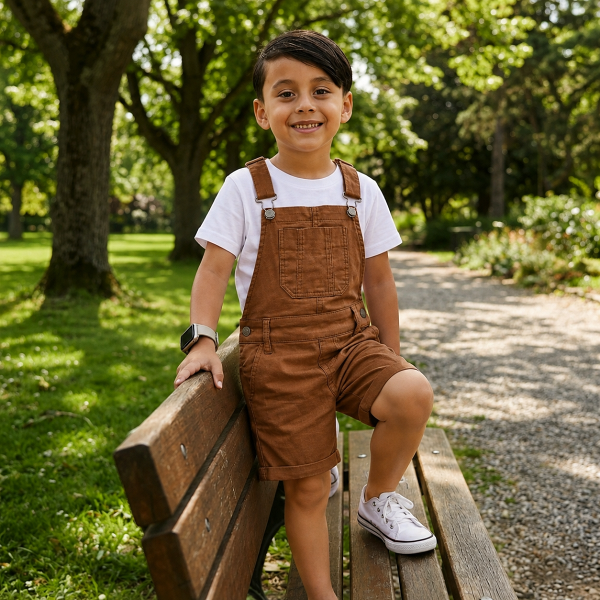 Jardineira Short Infantil Macacão Masculino Menino – foto 2