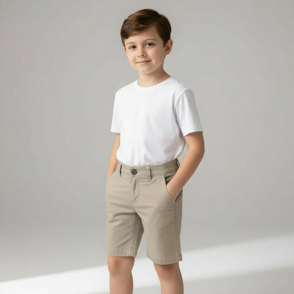 Bermuda Infantil de Sarja com Bolso Faca – P ao 16