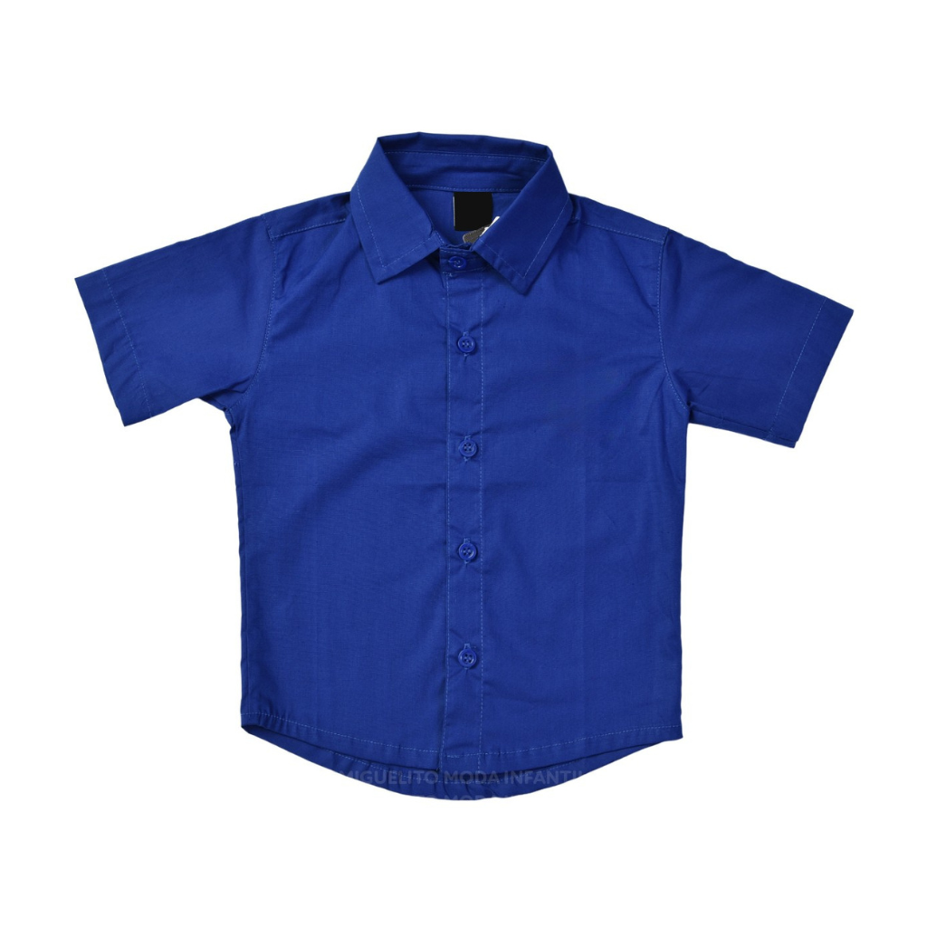 Camisa Social infantil Manga Curta Batizado Varias cores