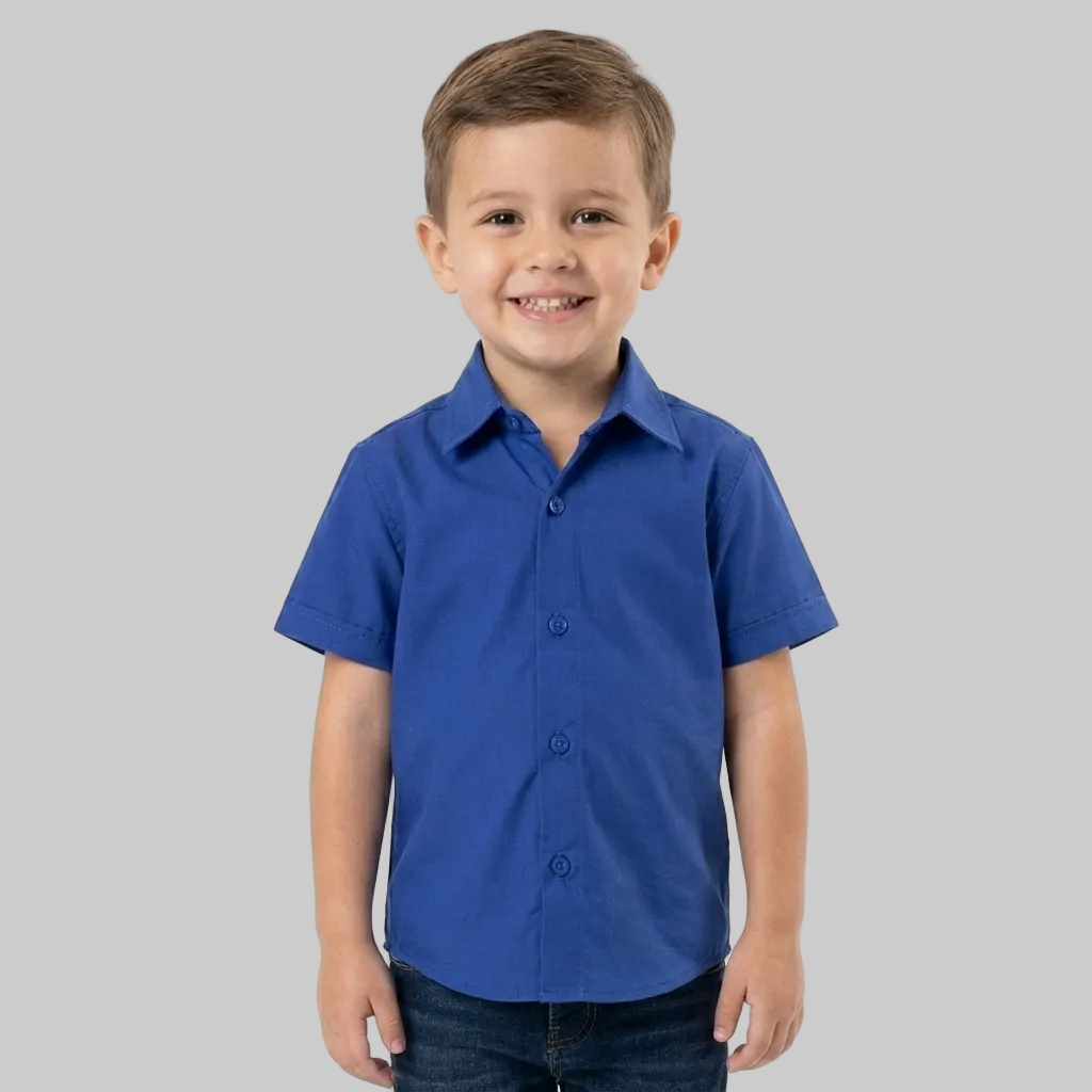 Camisa Social infantil Manga Curta Batizado Varias cores
