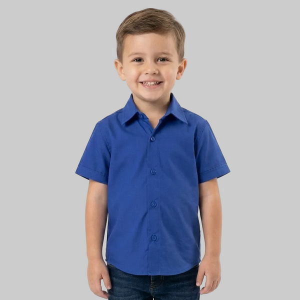Camisa Social infantil Manga Curta Batizado Varias cores