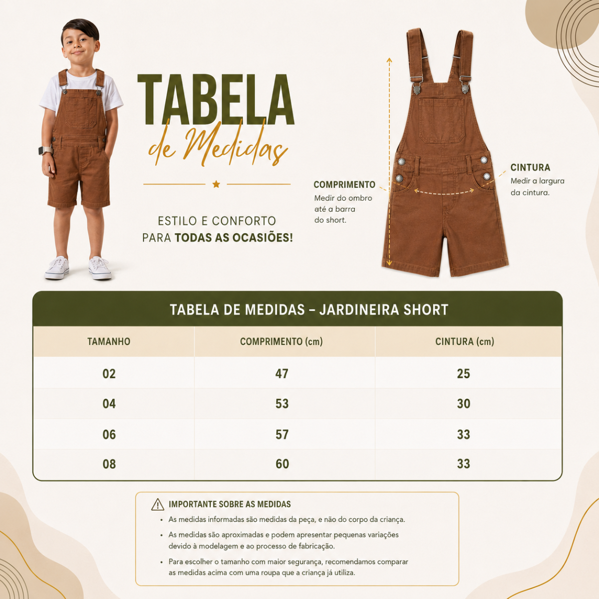 Jardineira Short Infantil Macacão Masculino Menino – foto 3