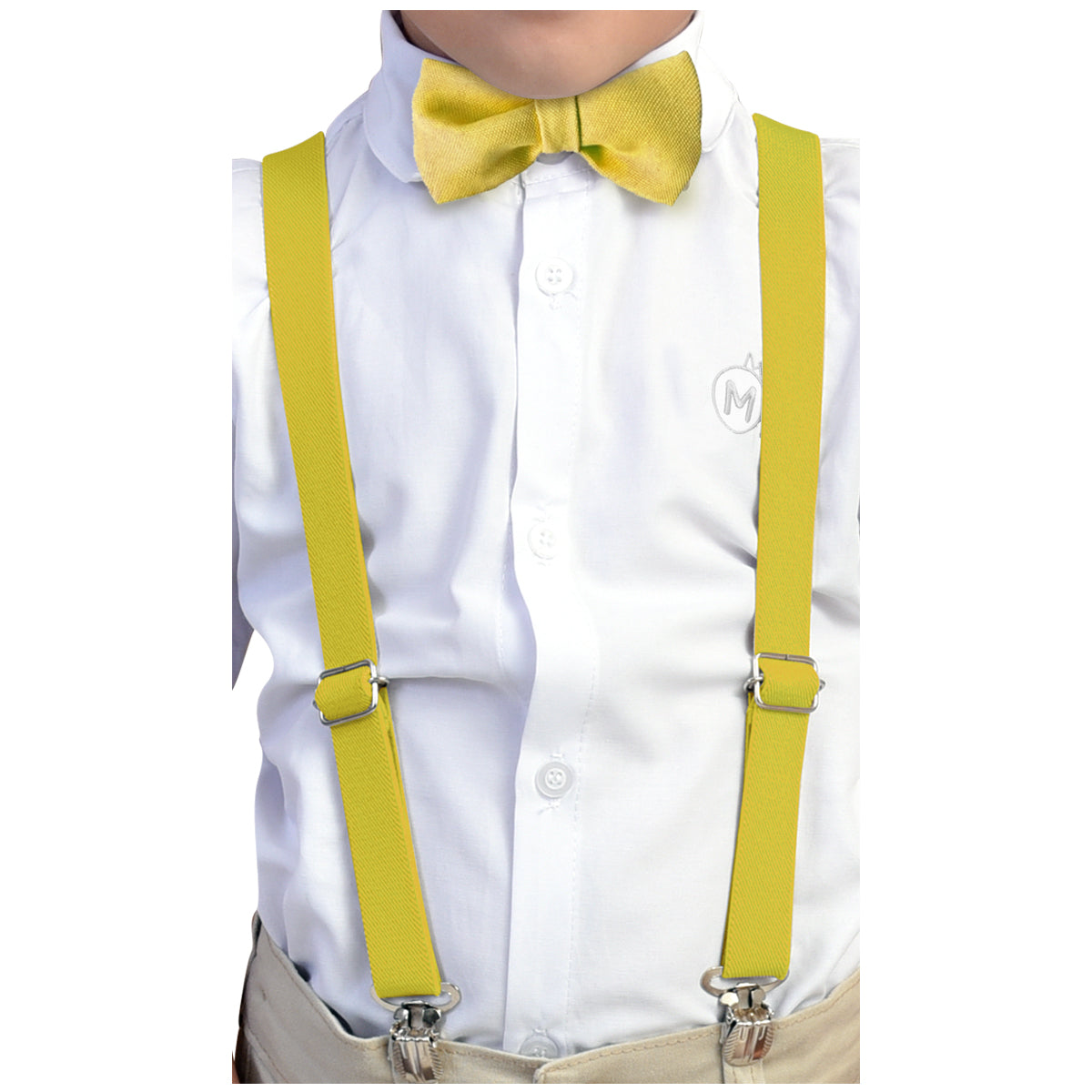 Kit Gravata Borboleta e Suspensório Infantil Tons Vibrantes