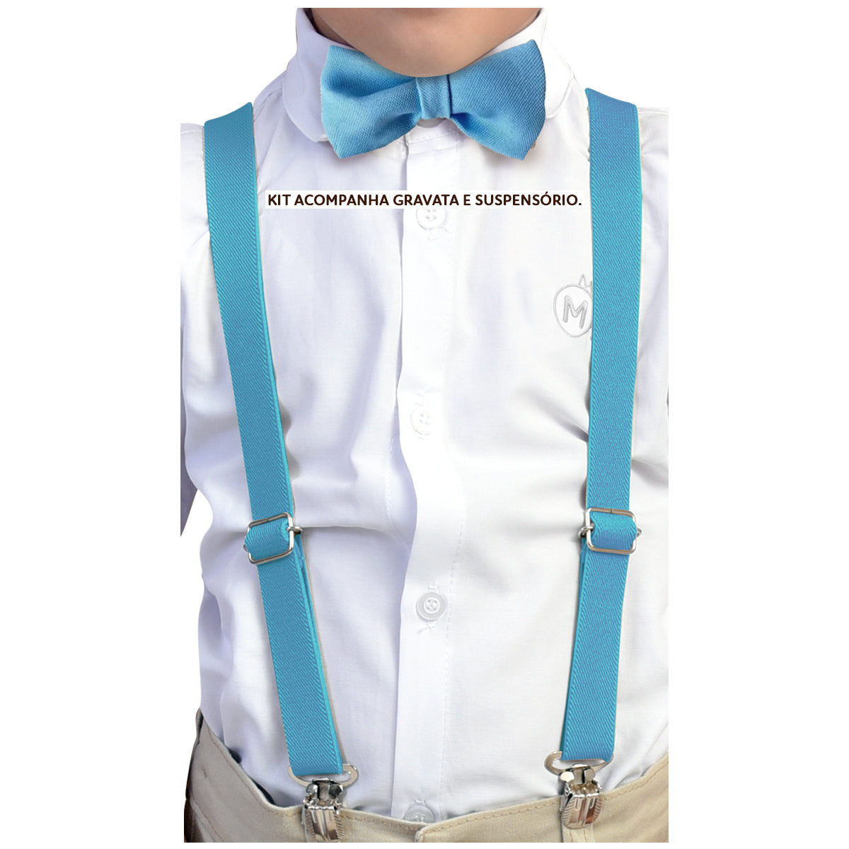 Kit Gravata Borboleta e Suspensório - INFANTIL Várias Cores (Atacado)