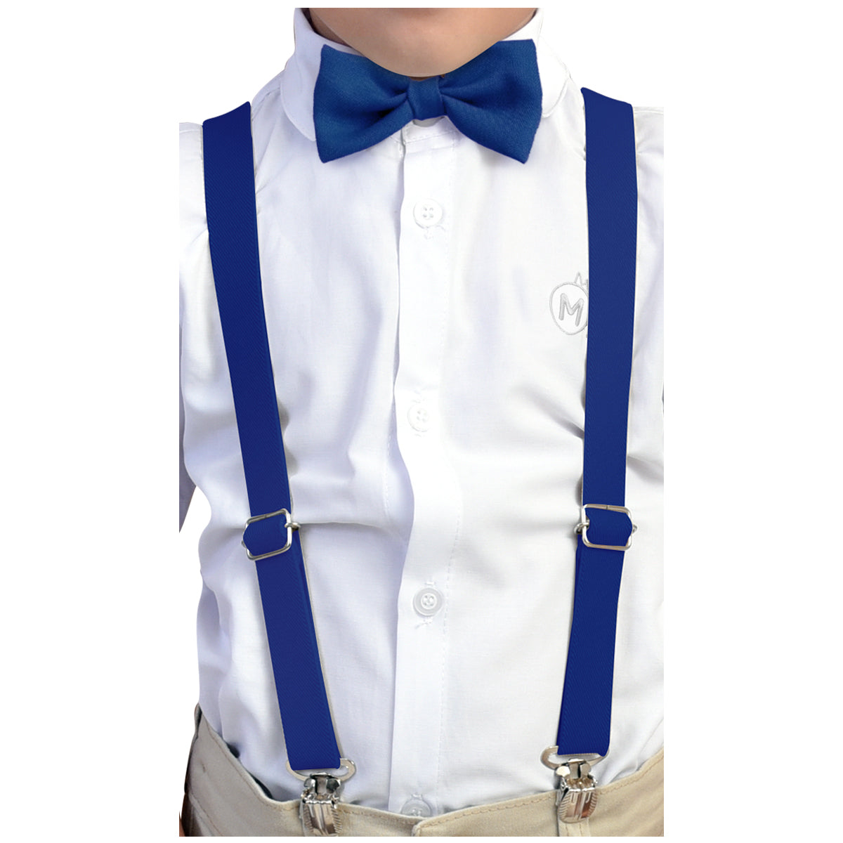 Kit Gravata Borboleta e Suspensório Juvenil Tons Azuis