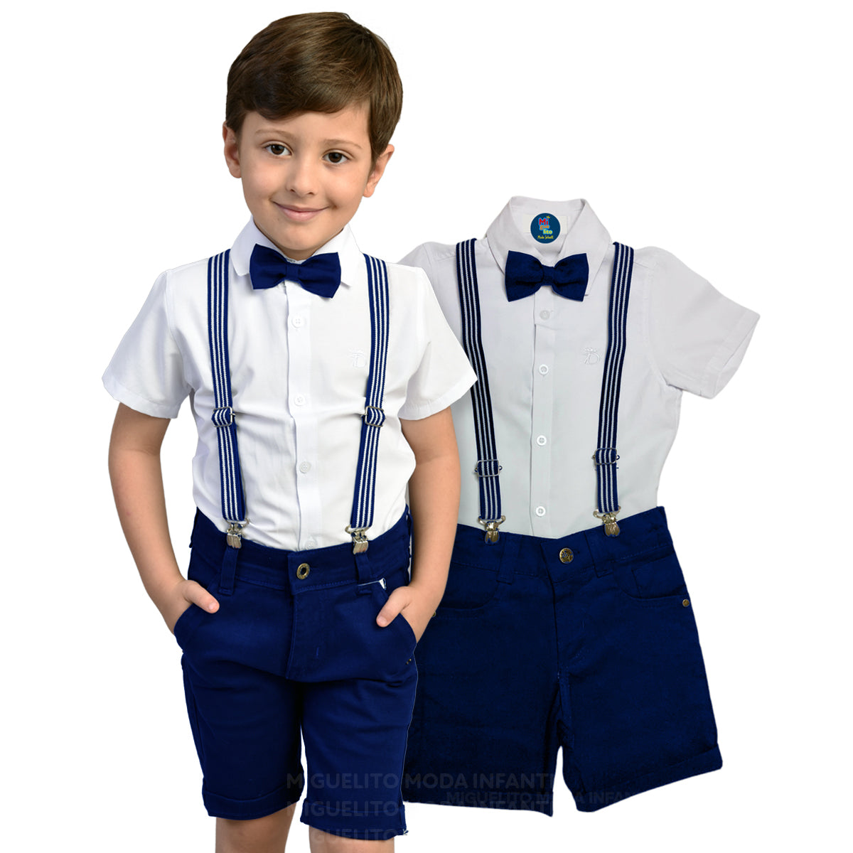 Roupas De Bebe Menino Festa Casamento Aniversário - Azul Marinho (Atacado)