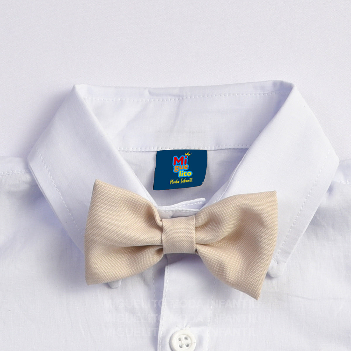 Conjunto Social Infantil Bege Batizado P ao 16 anos (Atacado)