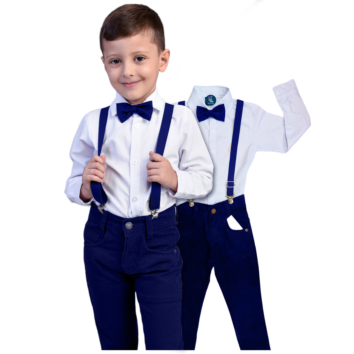 Conjunto Social 4 Peças Menino Azul Marinho 1 ao 16 anos
