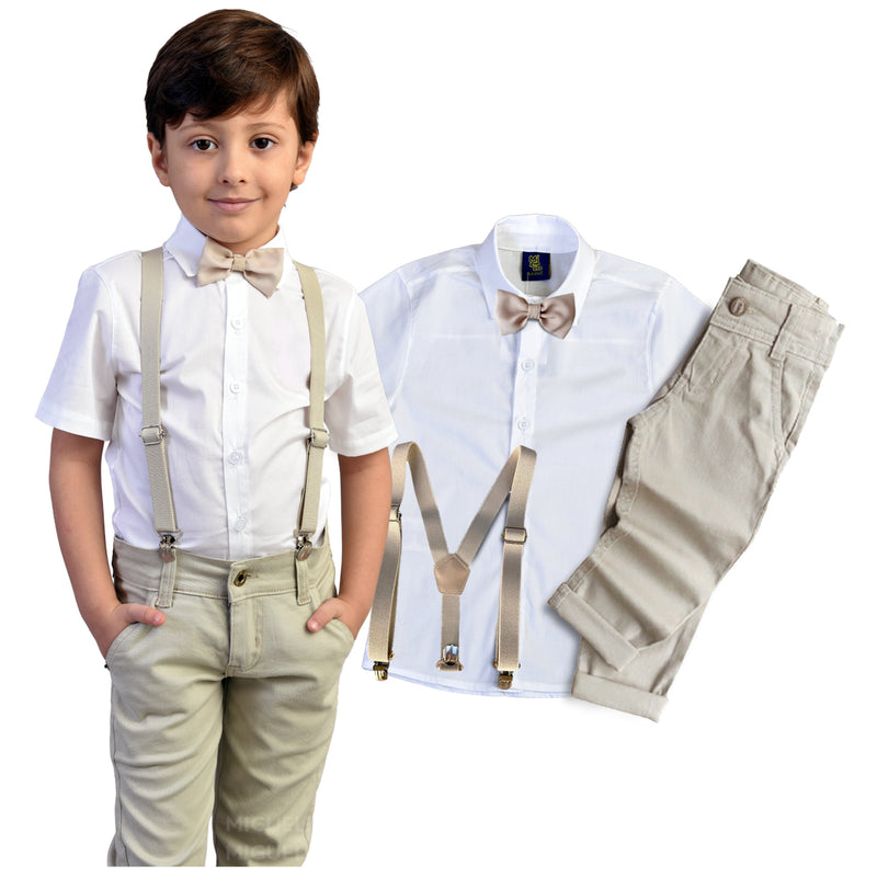 Conjunto Roupa Menino Bebê Batizado Casamento kit 4 Peças