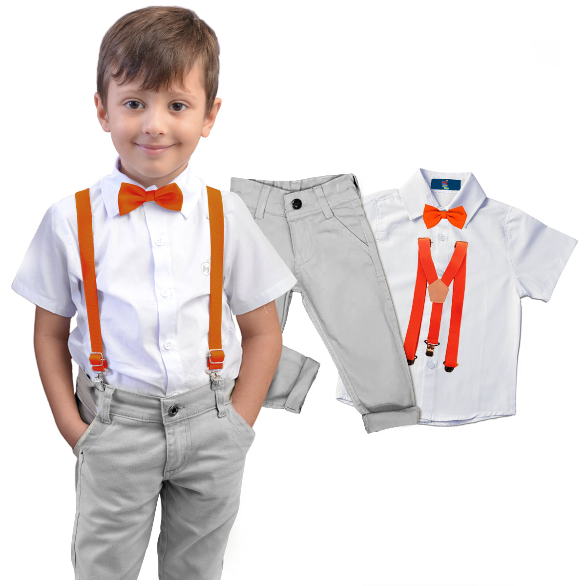 Conjunto Cinza Casamento Manga Curta Juvenil 10 ao 16 anos (Atacado)