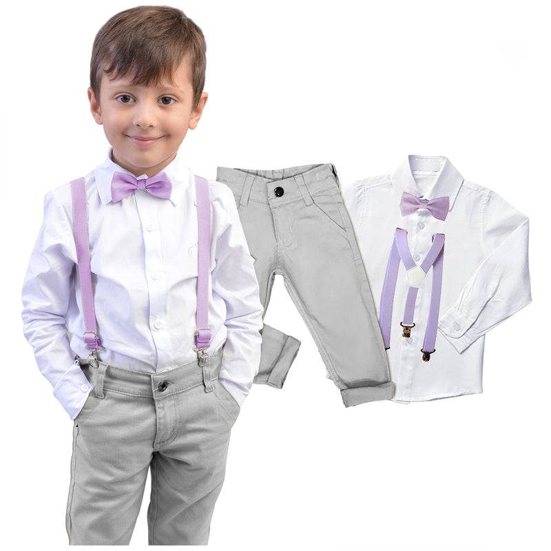 Conjunto Roupa Menino Bebê Batizado Casamento Cinza + 7 cores