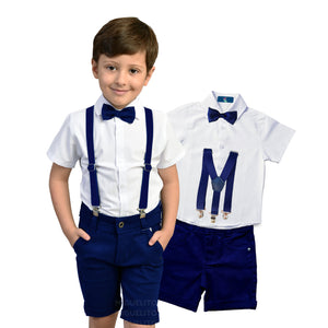 Roupas De Bebe Menino Festa Casamento Aniversário - Azul Marinho (Atacado)