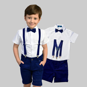 Roupas De Bebe Menino Festa Casamento Aniversário - Azul Marinho