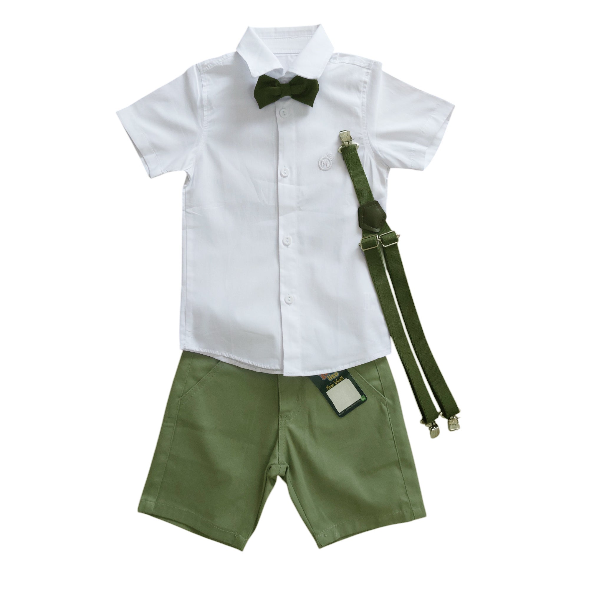Conjunto Bermuda Verde Oliva Infantil