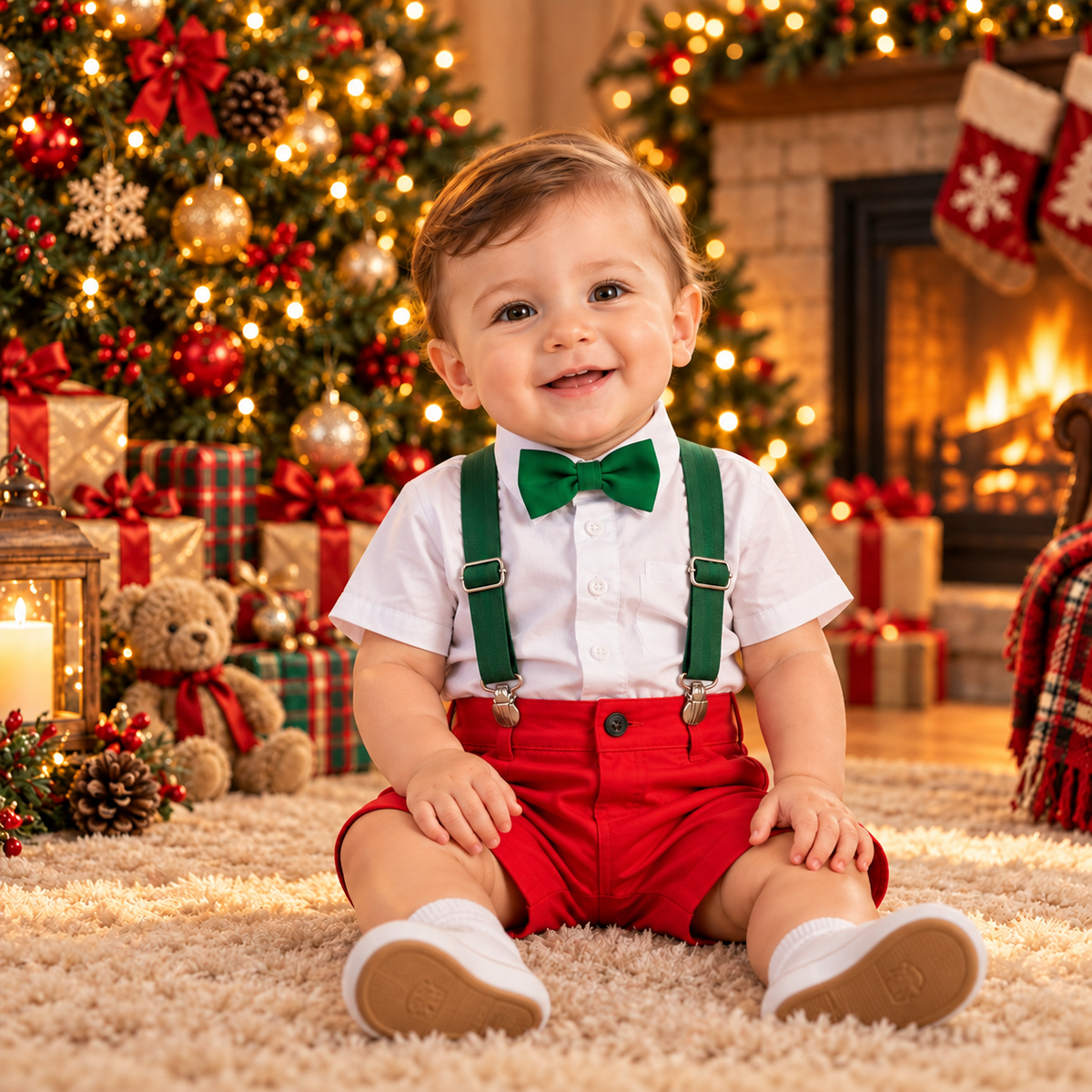 Conjunto Social Infantil Natal – Camisa e Bermuda