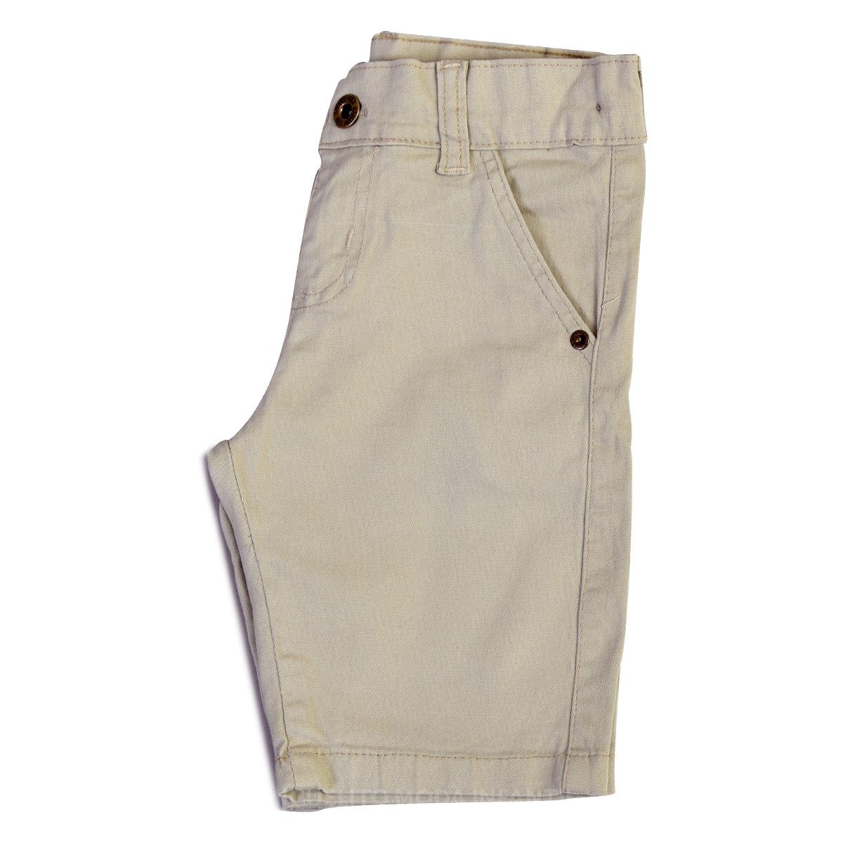 Bermuda Bege Bolso Faca Jeans Sarja Bebe Infantil (Atacado)