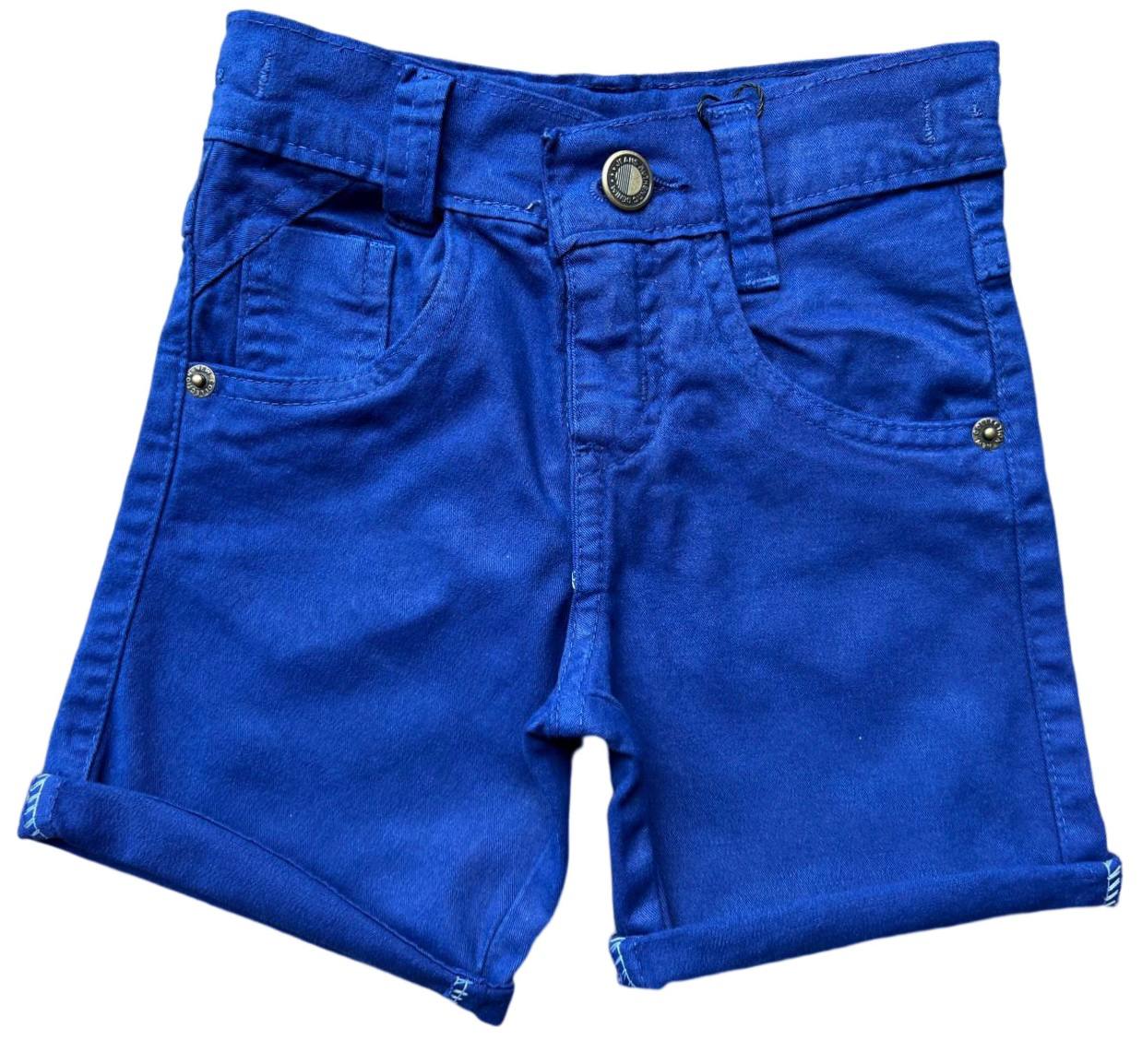 Conjunto Camisa Manga Curta Bermuda Azul Royal P ao 16 anos (Atacado)