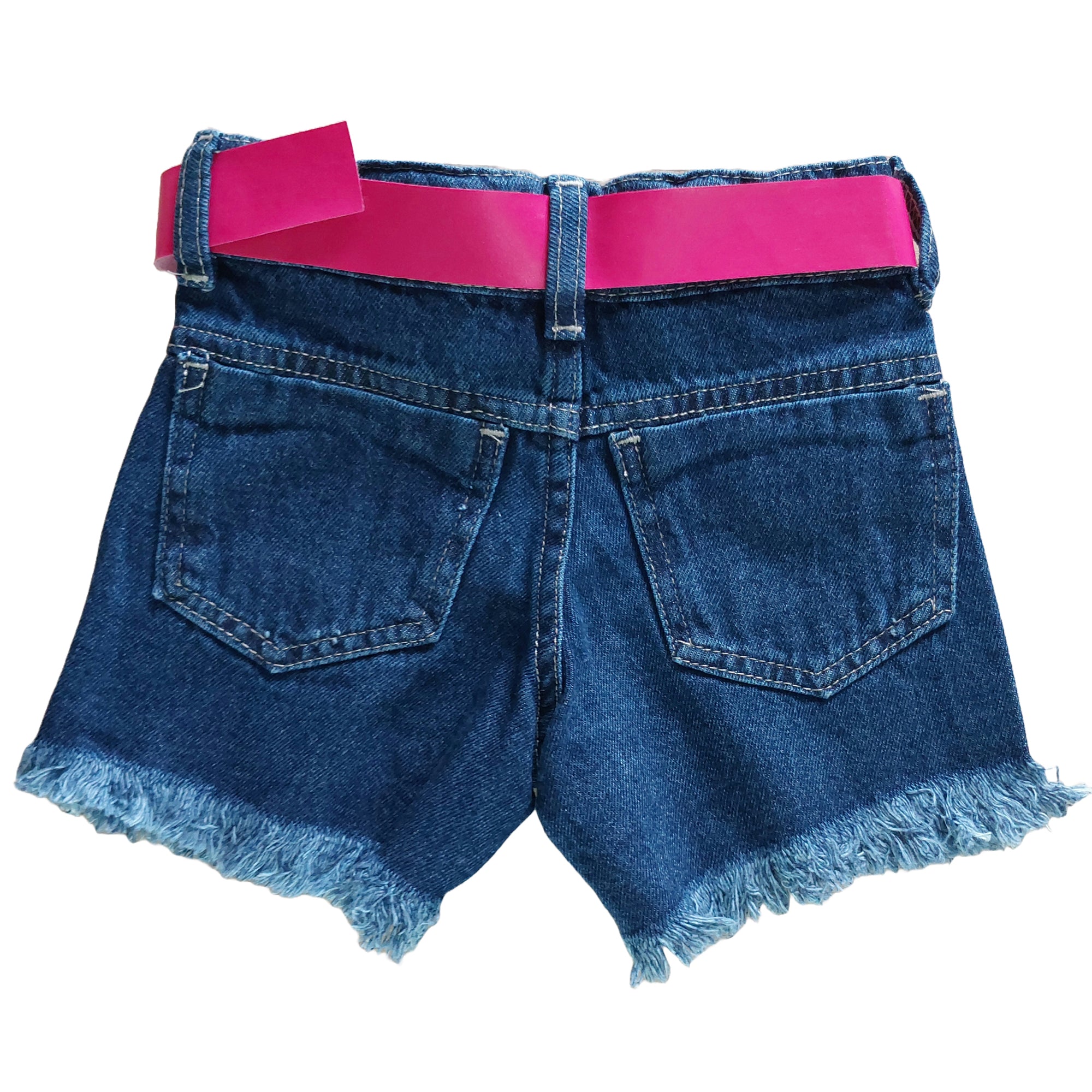 Short Jeans Infantil Com Cinto De Borboleta Infantil