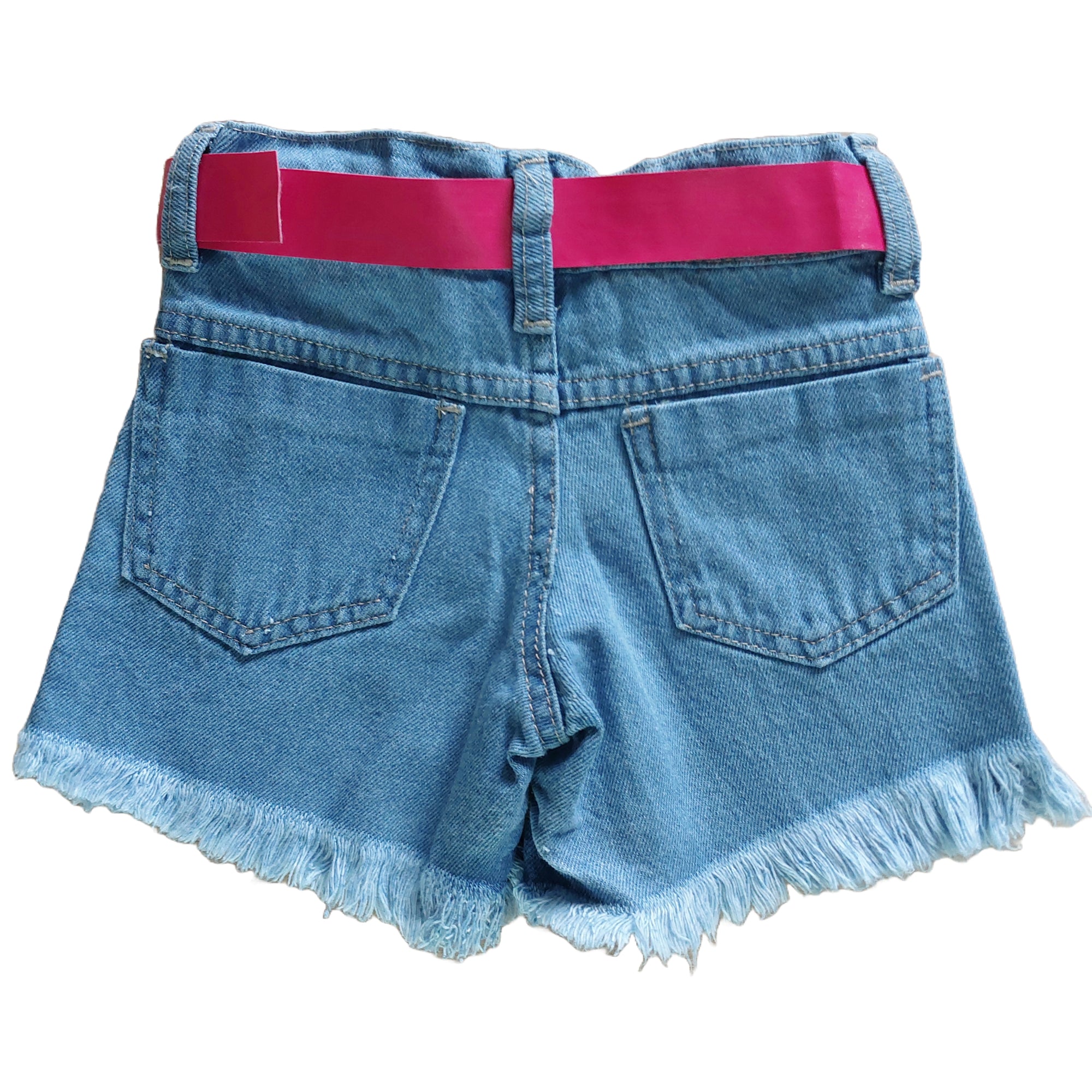 Short Jeans Infantil Com Cinto De Borboleta Infantil