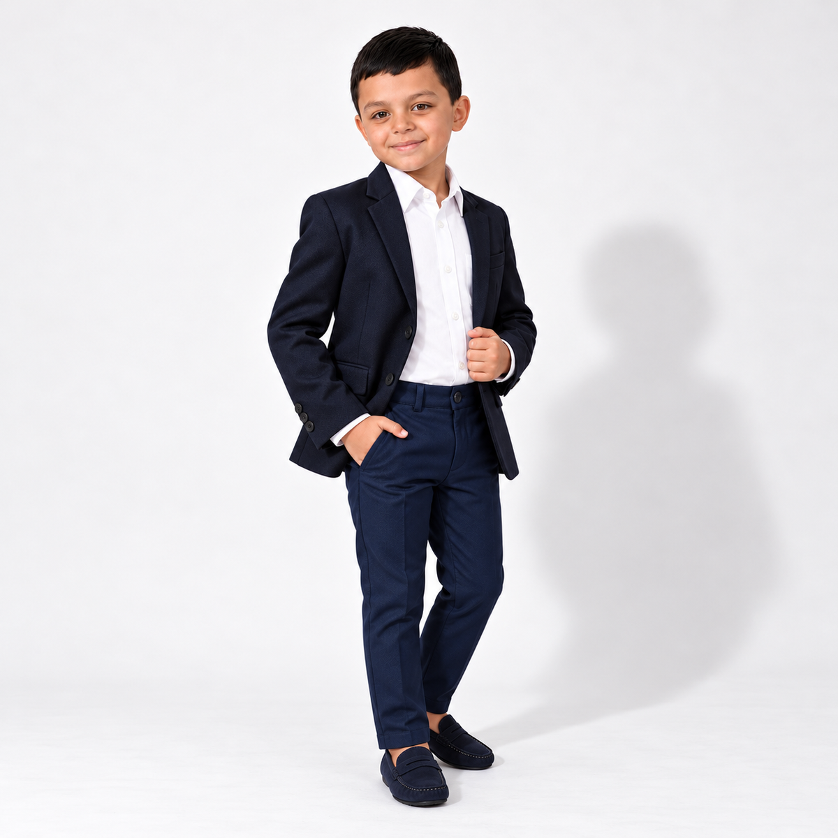 Blazer social infantil masculino em gabardine azul-marinho – foto 10 do produto