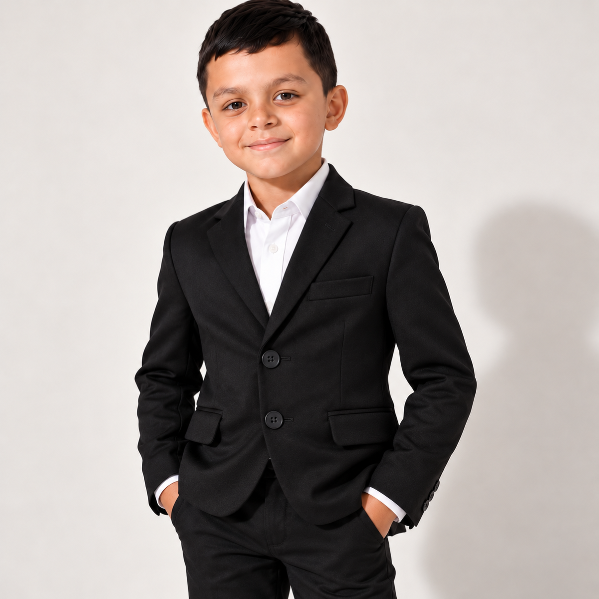 Blazer social infantil masculino em gabardine preto – foto 1 do produto