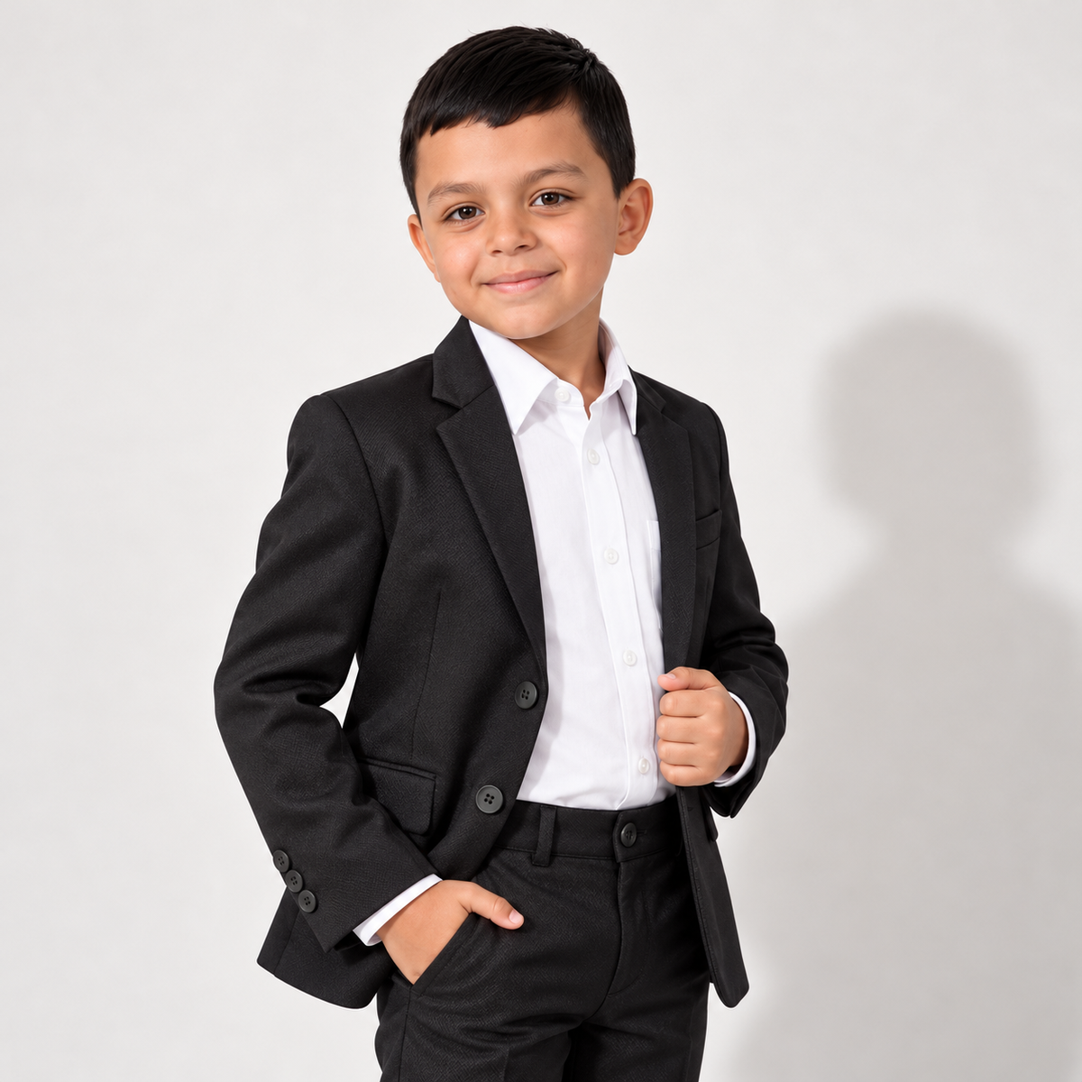 Blazer social infantil masculino em gabardine preto – foto 2 do produto