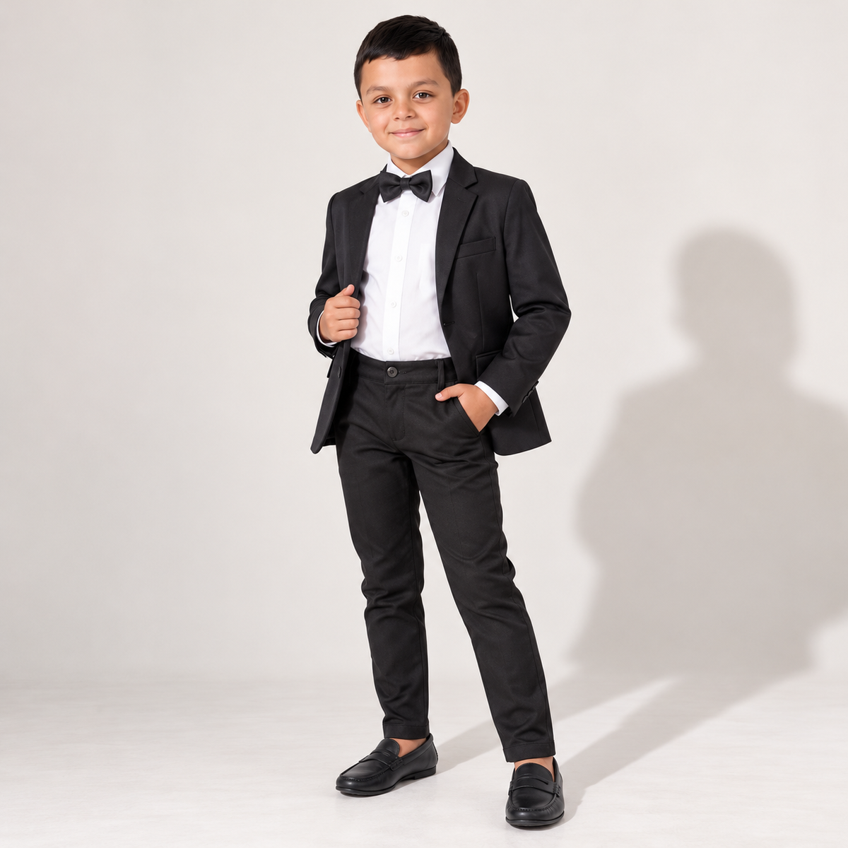 Blazer social infantil masculino em gabardine preto – foto 7 do produto
