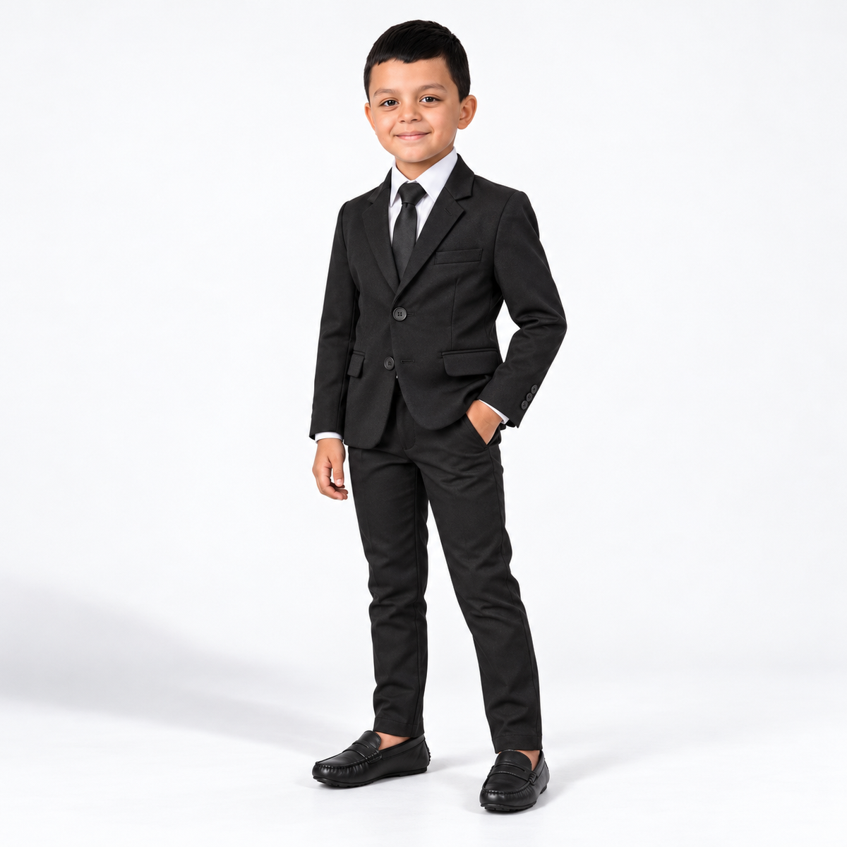Blazer social infantil masculino em gabardine preto – foto 8 do produto