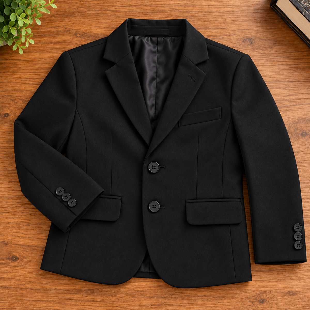 Blazer social infantil masculino em gabardine preto – foto 6 do produto