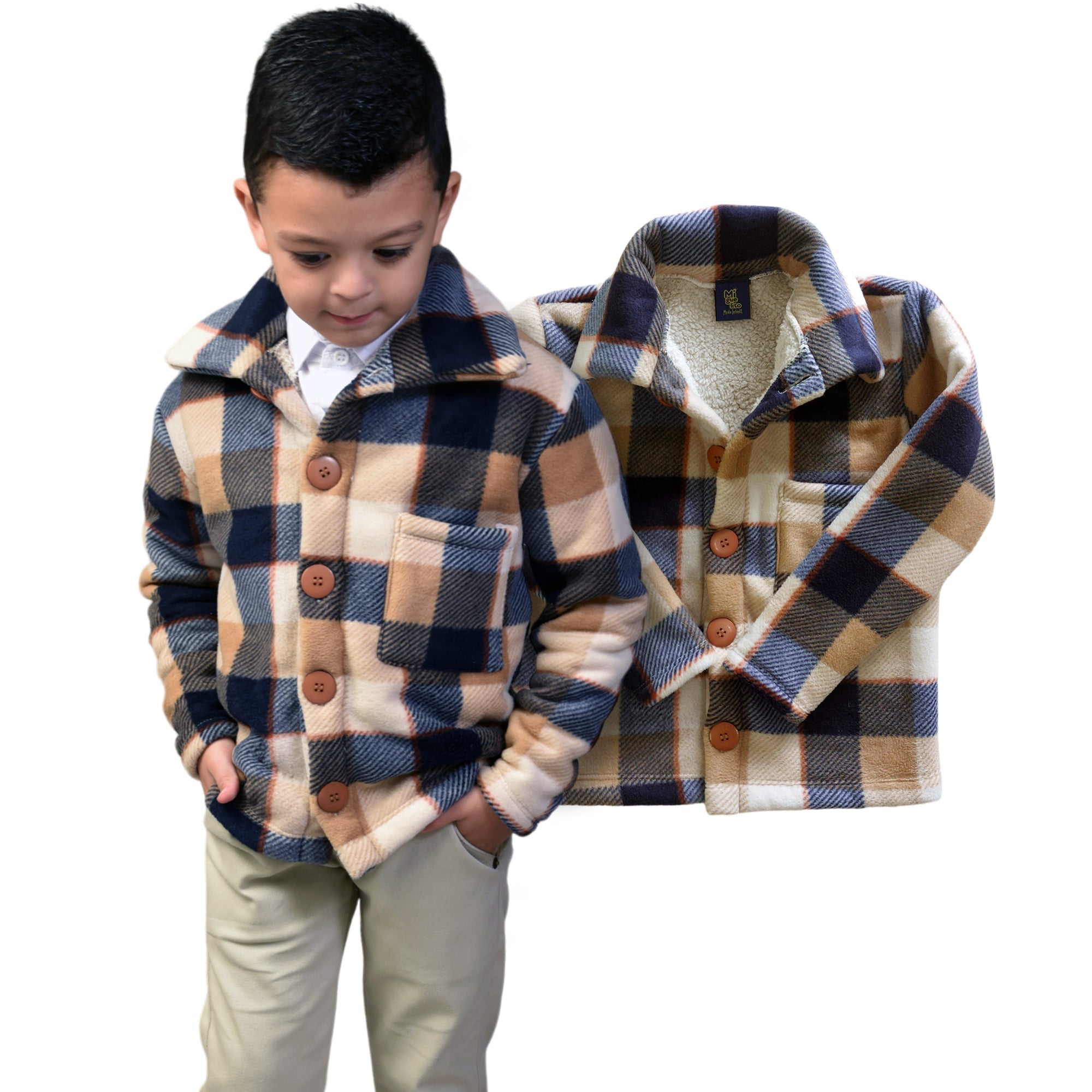 Blusa Casaco Infantil Xadrez Lã Reforçado Grosso Pelúcia (Atacado)