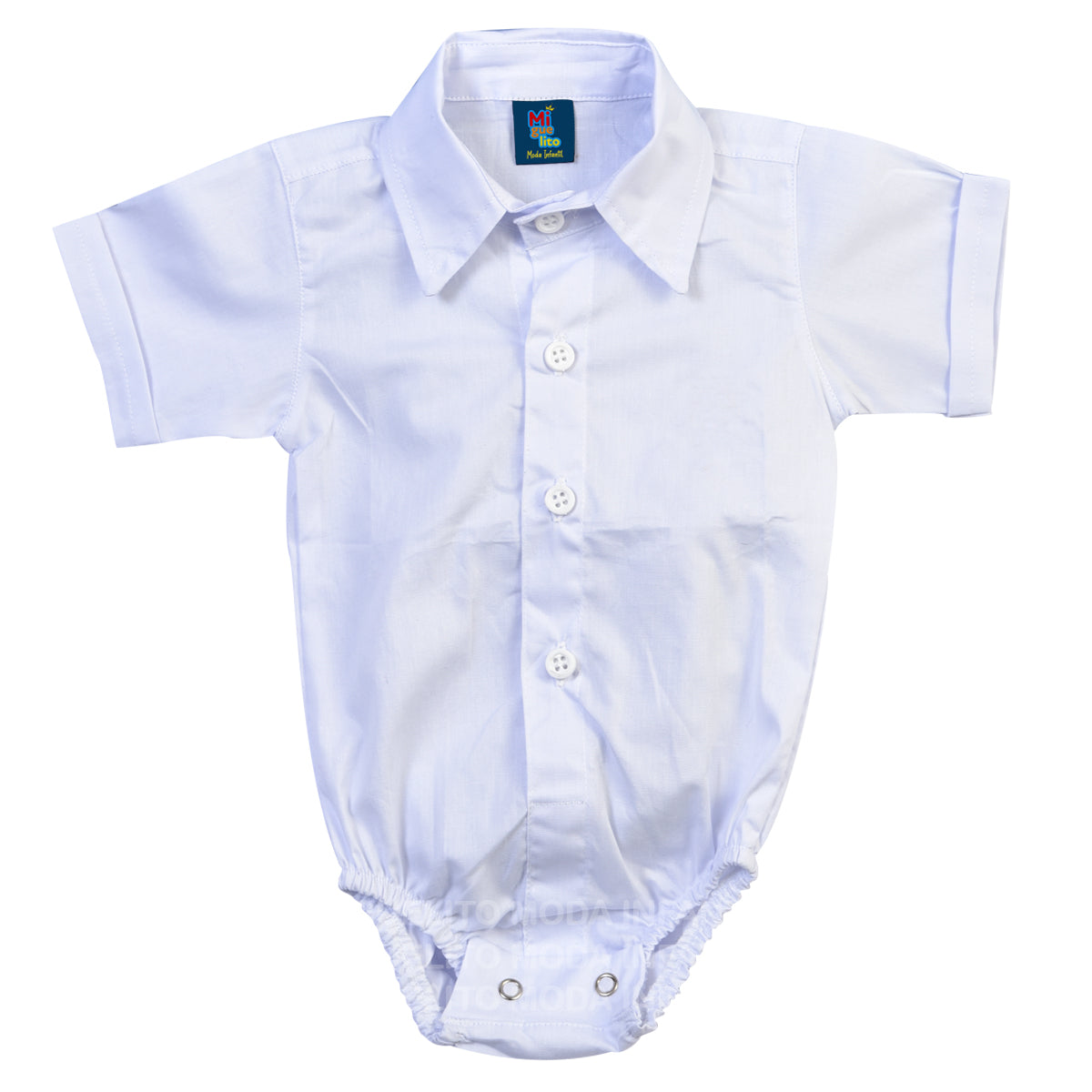 Camisa Branca Social Infantil Manga Curta Algodão (Atacado)