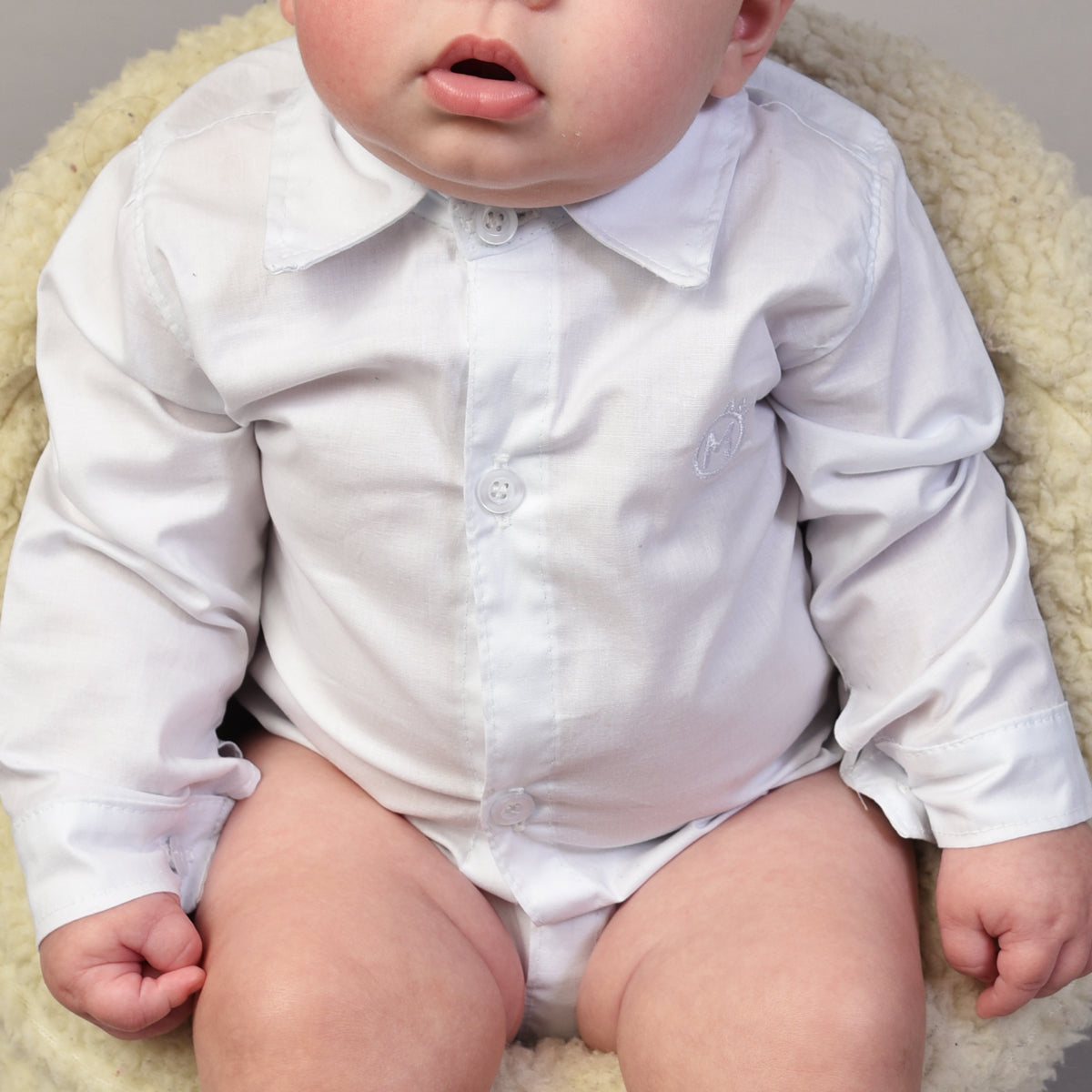 Body Social infantil Manga Longa Batizado Varias cores (Atacado)