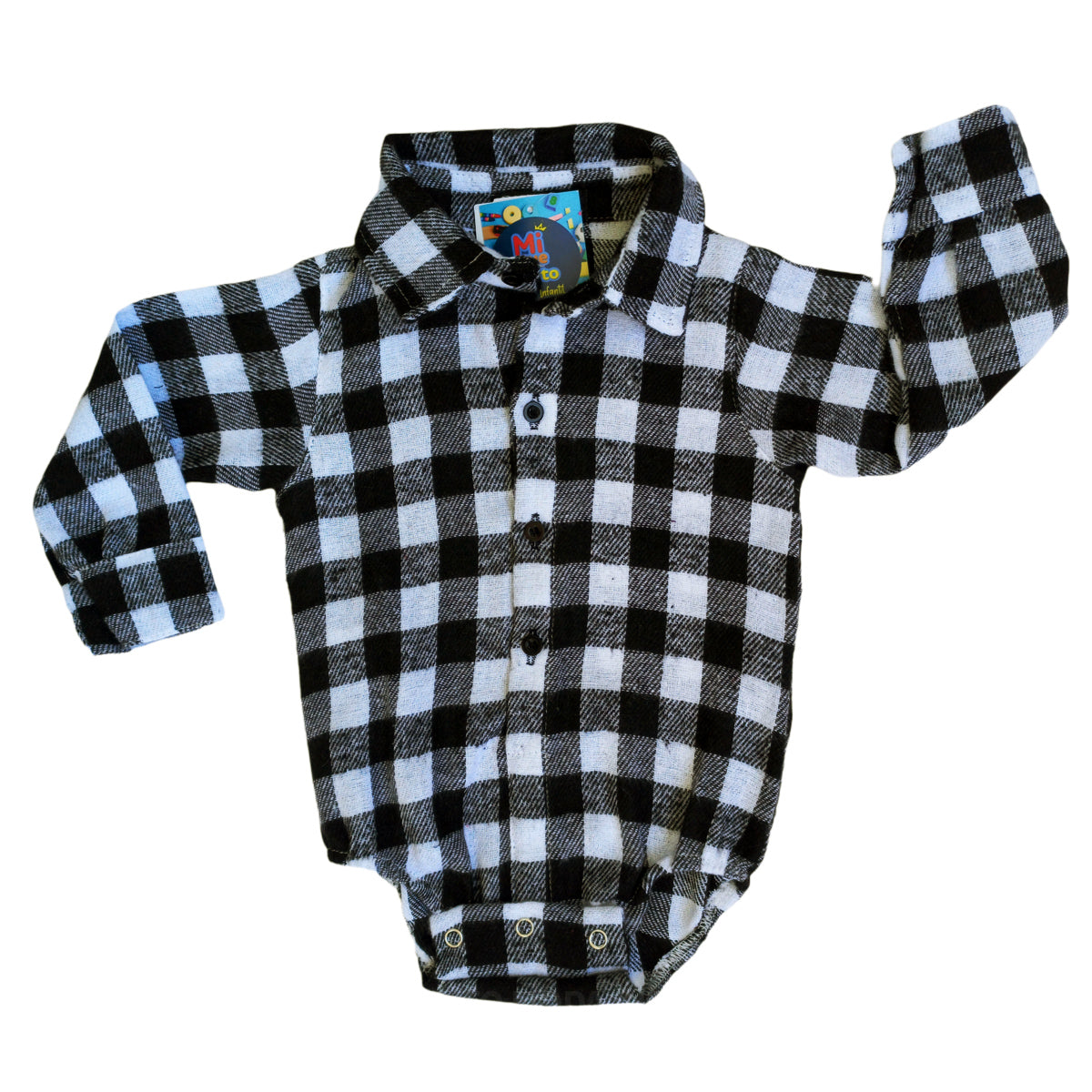 Body Infantil Flanelado Bebê Menino Festa Junina Xadrez 0 a 10 meses (Atacado)