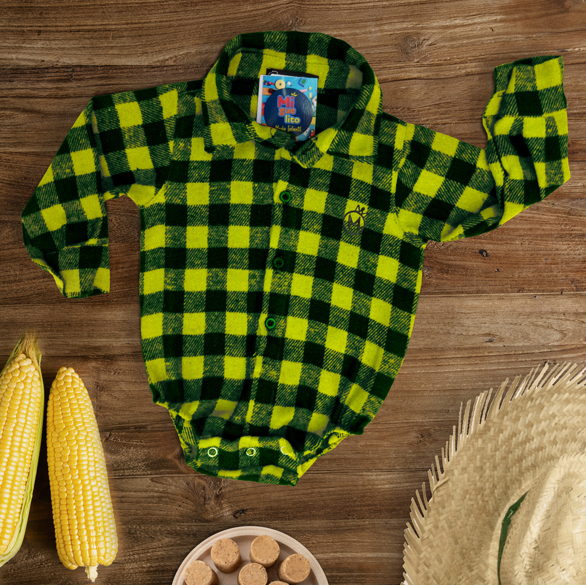 Camisa Xadrez bebê menino - Festa Junina Tam. PMG e 1 ao 10 anos (Atacado)