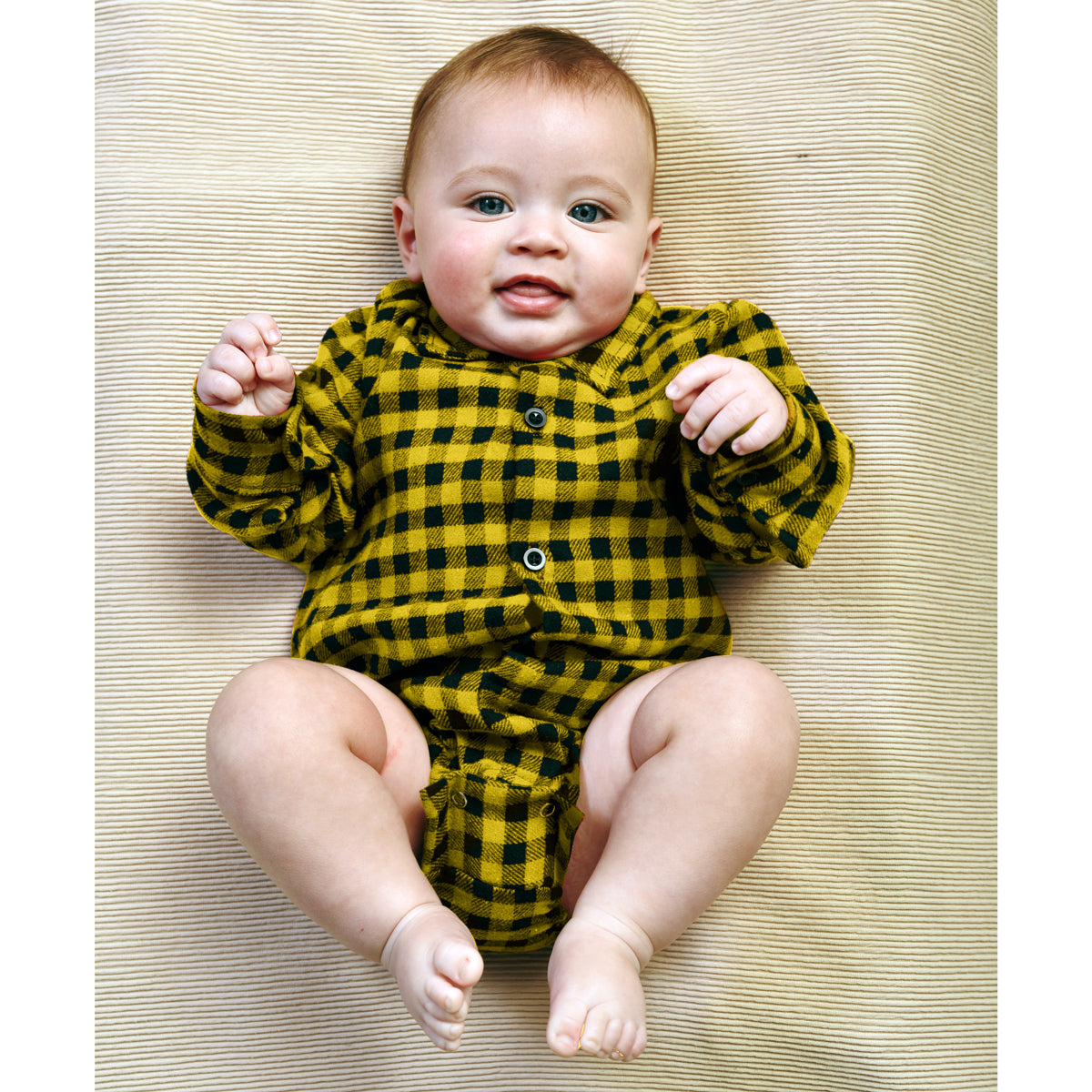 Body  Bebê Menino Manga Longa Estampa Xadrez Flanelado 0 a 11 meses (Atacado)