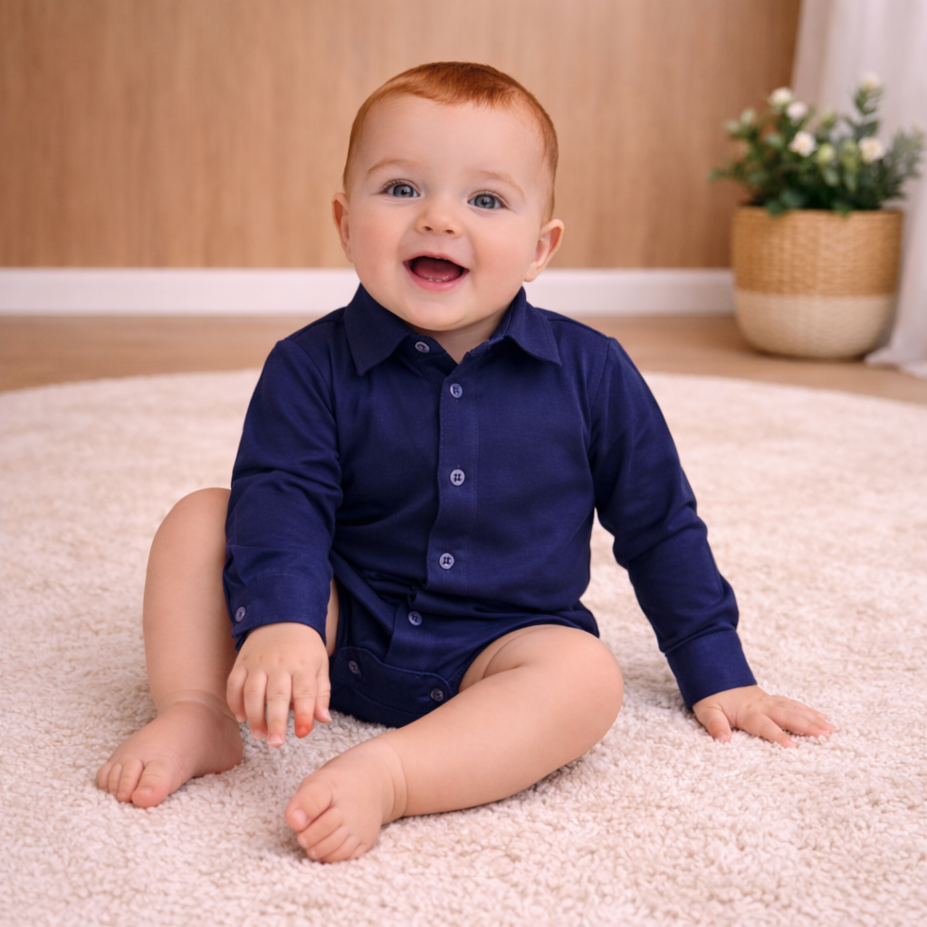Body Social infantil Manga Longa Batizado Varias cores